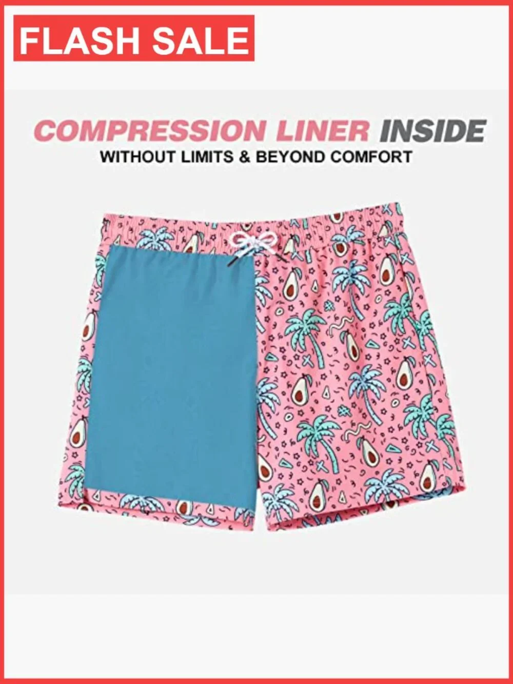 Mens Swim Trunks 5 Inch Inseam Quick Dry Zipper Pocket UPF 50+